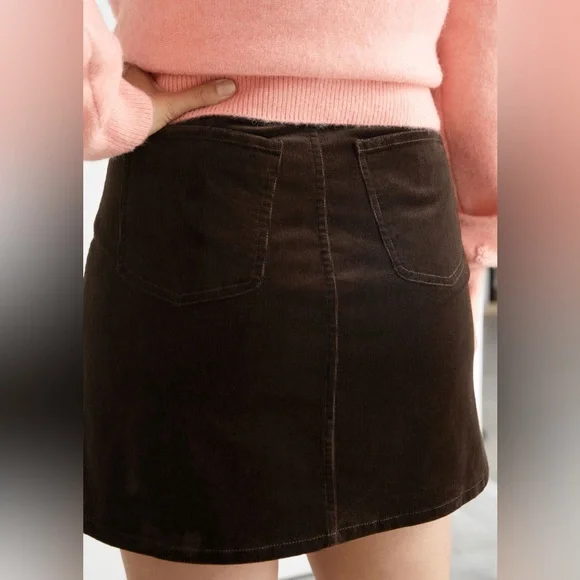 & Other Stories Brown corduroy mini skirt, size 0 NWOT - Picture 7 of 8